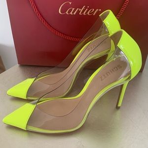 Schutz PVC Neon Yellow Pumps